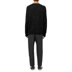 Jil Sander Black Alpaca Leather Sweater