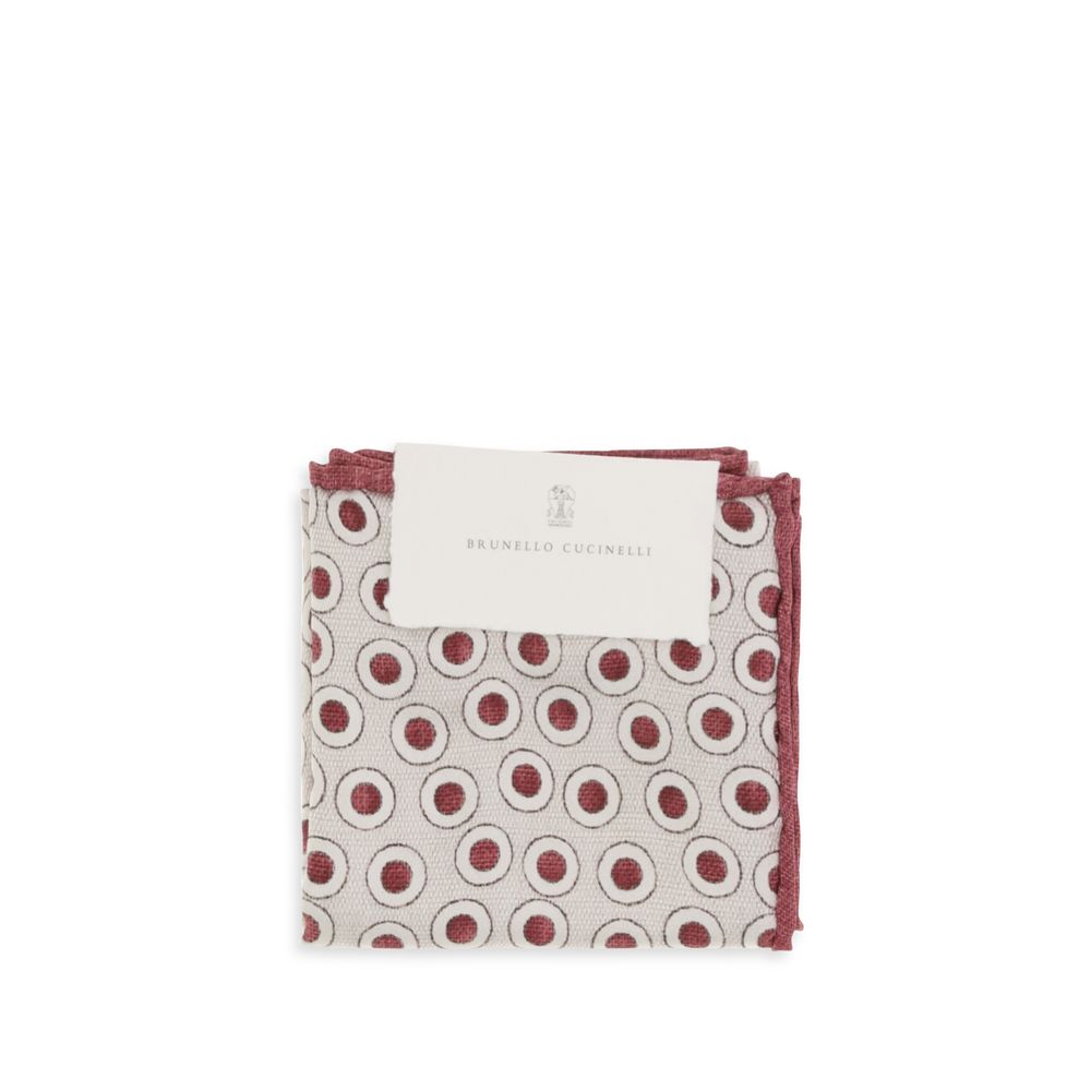 Brunello Cucinelli red silk wallet with sleek design and subtle branding, featuring a fold-over style and elegant finish.