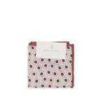Brunello Cucinelli red silk wallet with sleek design and subtle branding, featuring a fold-over style and elegant finish.