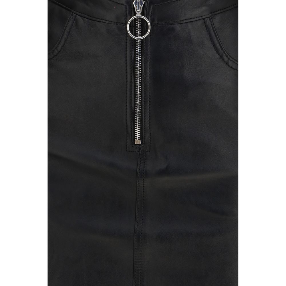 Fiorucci Black Lamb Leather Mini Skirt Fiorucci