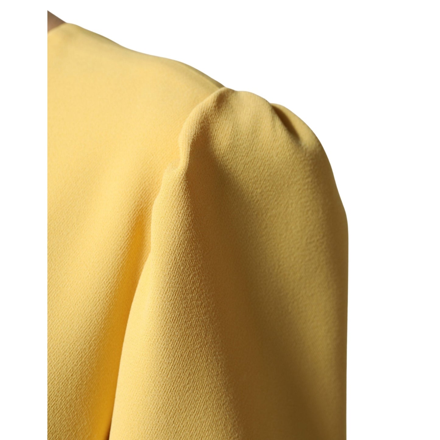 Dolce & Gabbana Yellow Short-Sleeved Crew Neck Midi Dress