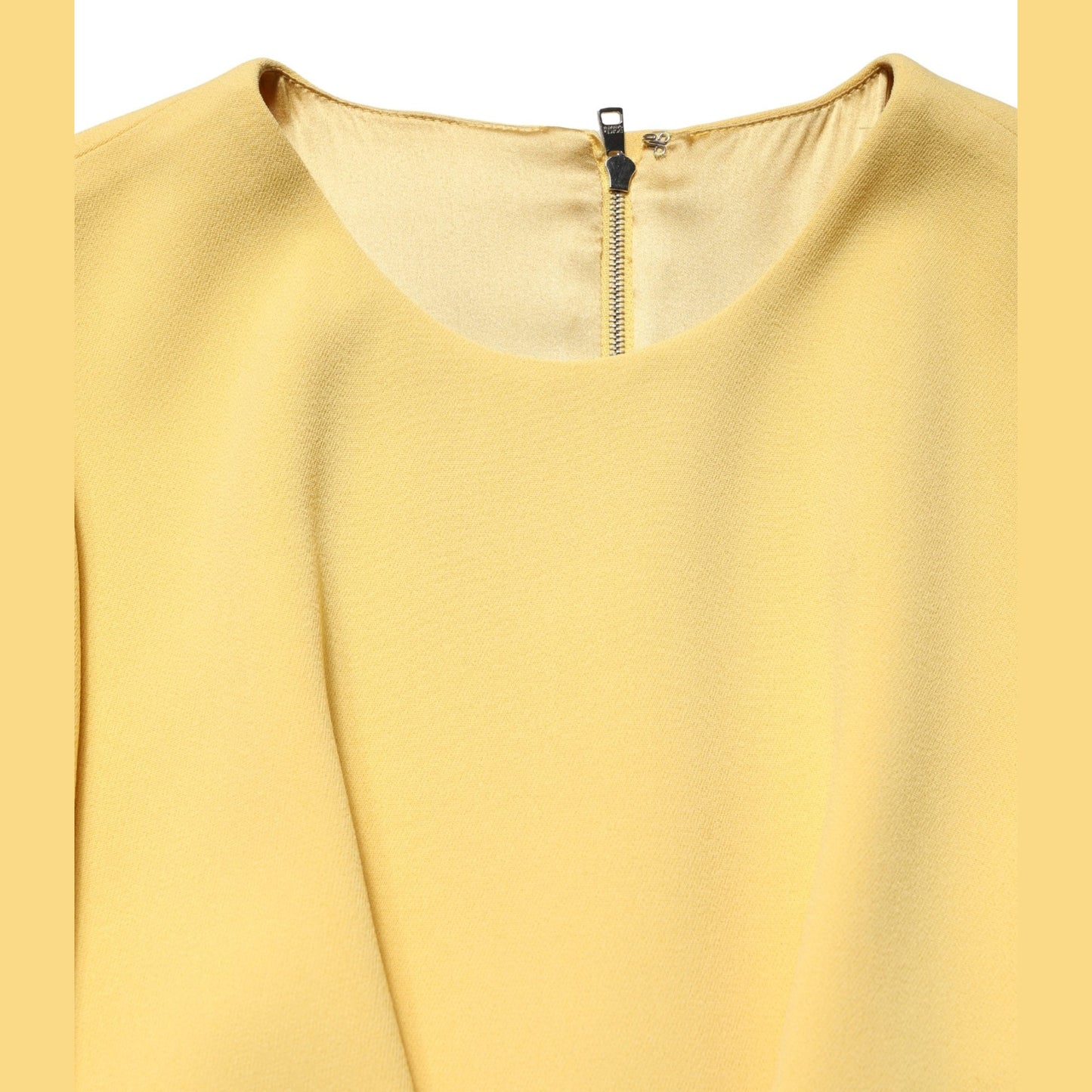 Dolce & Gabbana Yellow Short-Sleeved Crew Neck Midi Dress