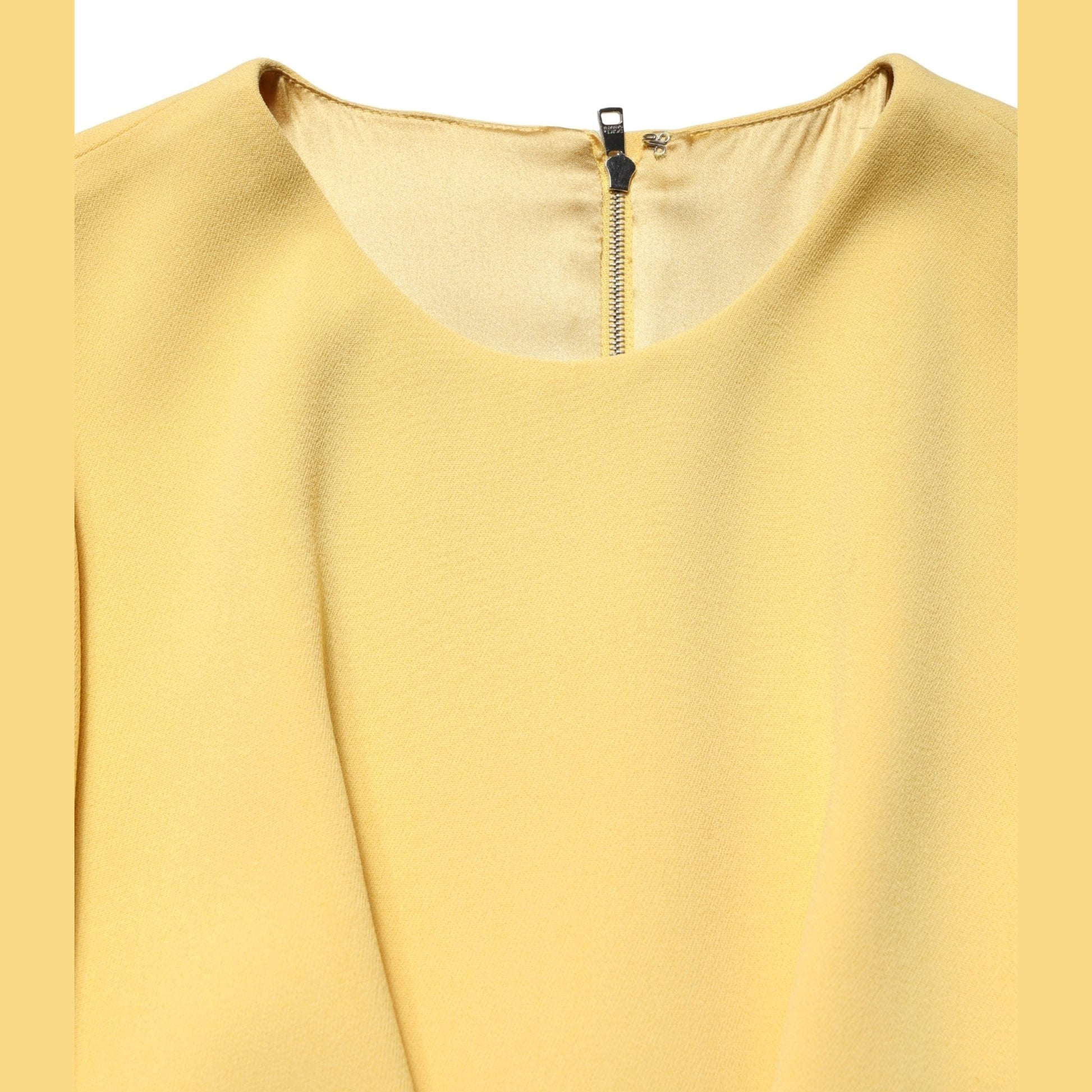 Dolce & Gabbana Yellow Short-Sleeved Crew Neck Midi Dress