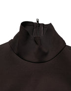 Dolce & Gabbana Brown Turtleneck Jersey Long Maxi Dress