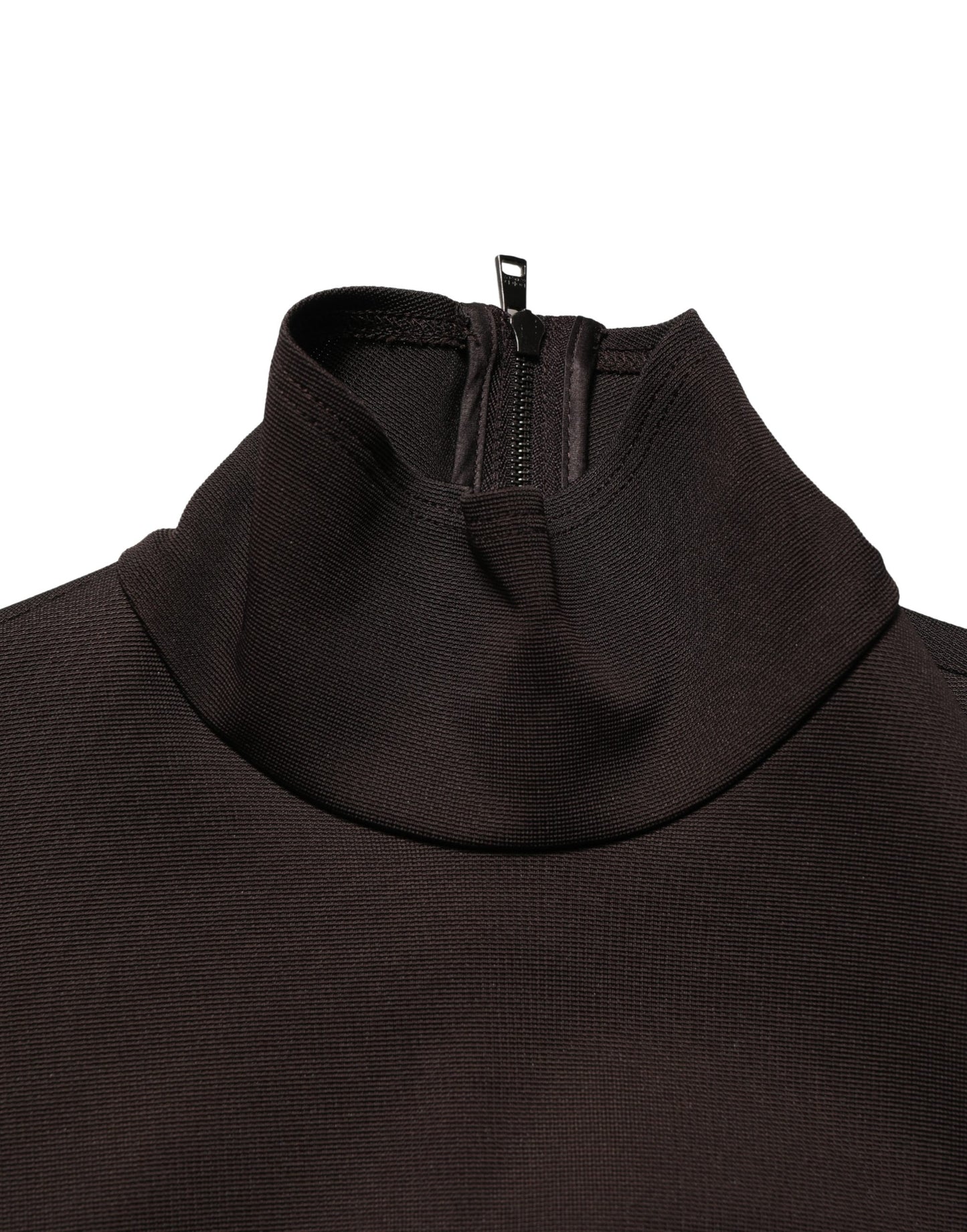 Dolce & Gabbana Brown Turtleneck Jersey Long Maxi Dress Dolce & Gabbana