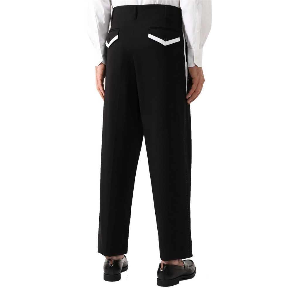 Dolce & Gabbana Black Cotton Casual Pants Dolce & Gabbana