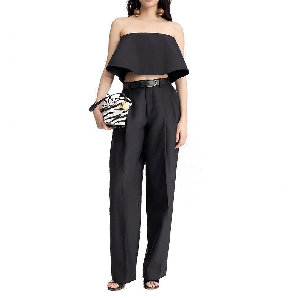 Jacquemus Black Silk Flared Pants Jacquemus