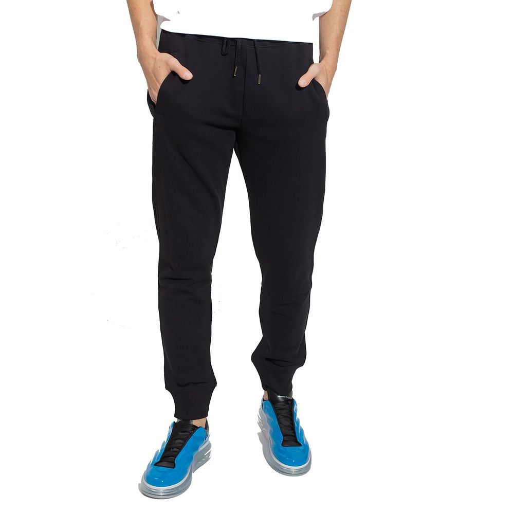 Versace Jeans Black Cotton Joggers Workout Pants Versace Jeans