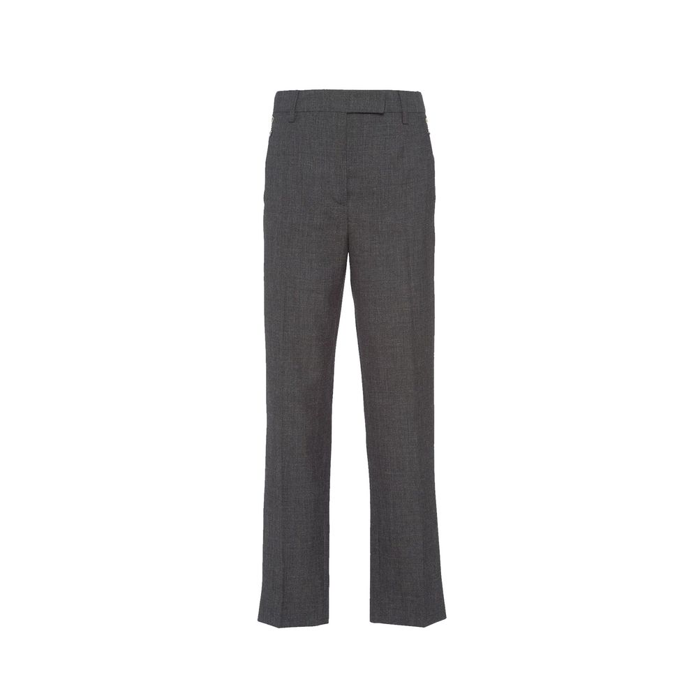 Prada Gray Virgin Wool Pants Prada