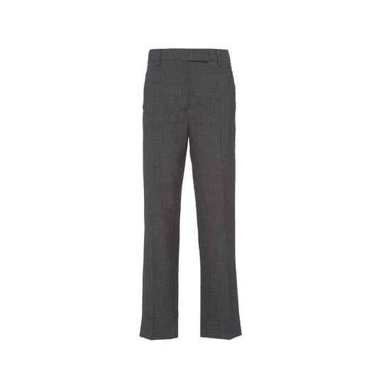Prada Gray Virgin Wool Pants Prada
