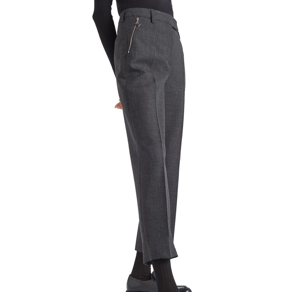 Prada Gray Virgin Wool Pants Prada