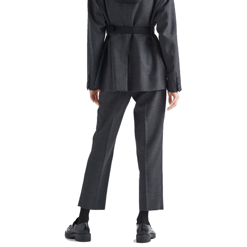 Prada Gray Virgin Wool Pants Prada