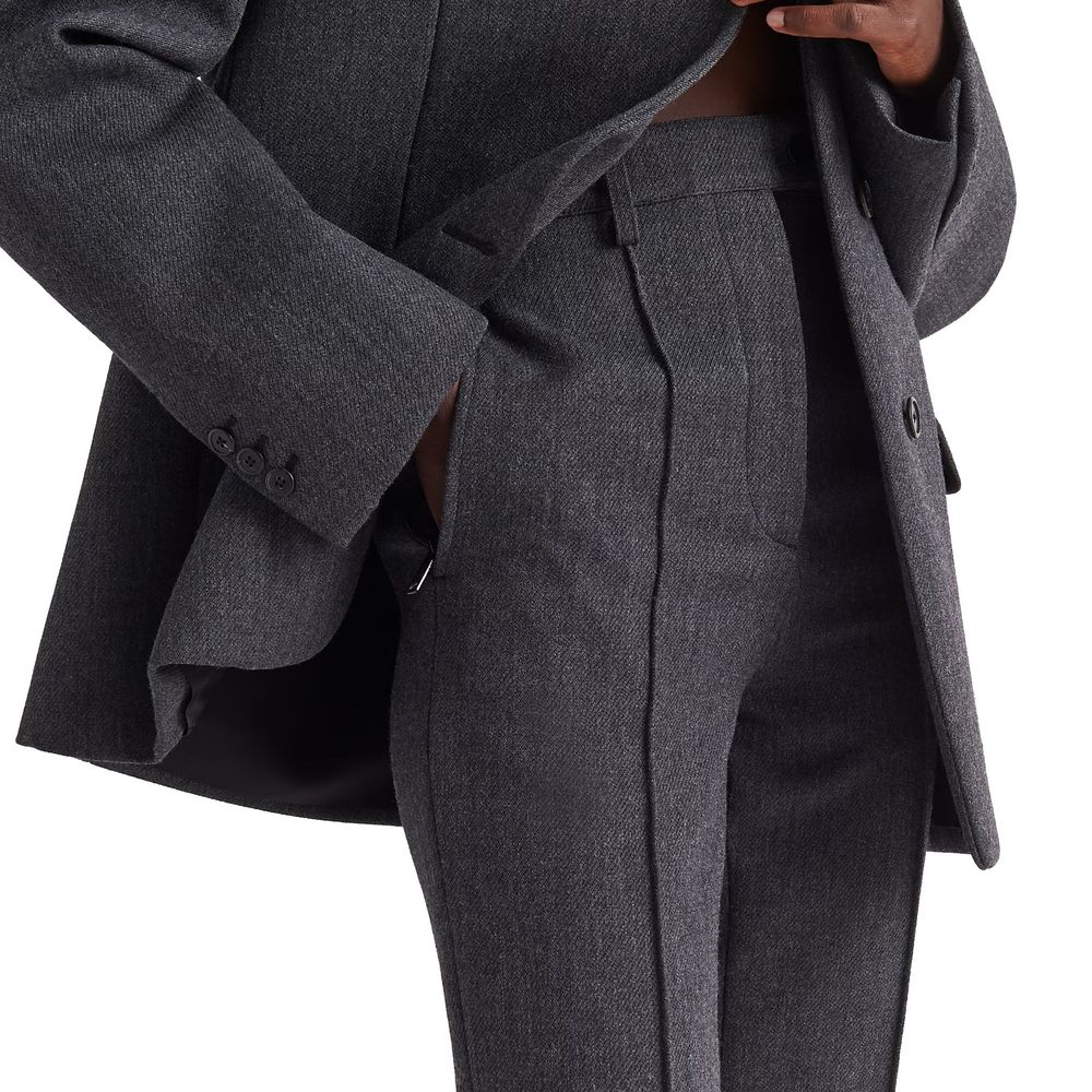 Prada Gray Elastane Pants Prada