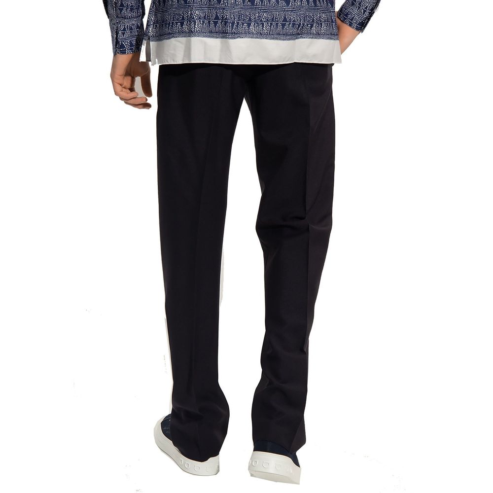 Salvatore Ferragamo Blue Cotton Casual Pants Salvatore Ferragamo