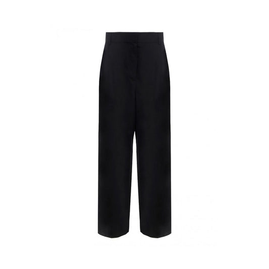 Salvatore Ferragamo Black Silk Casual Pants Salvatore Ferragamo