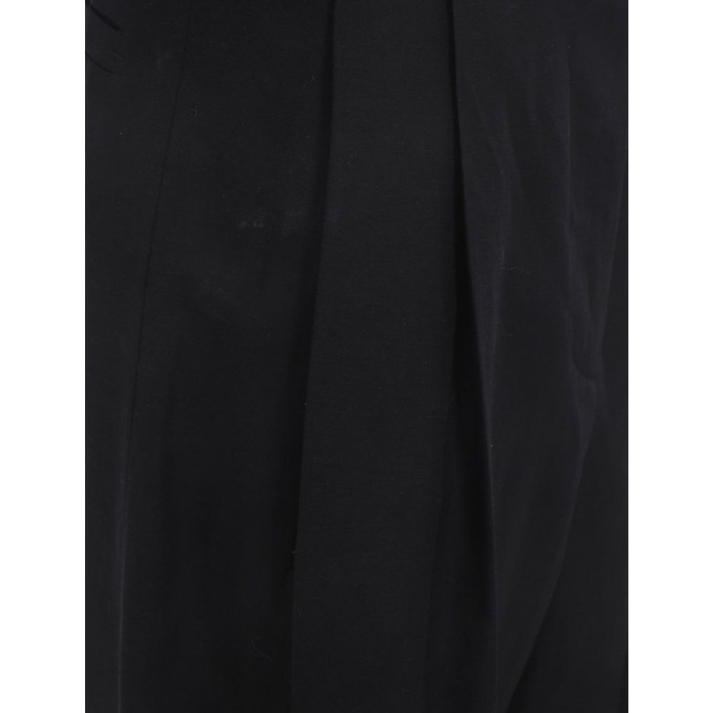 Salvatore Ferragamo Black Silk Casual Pants Salvatore Ferragamo