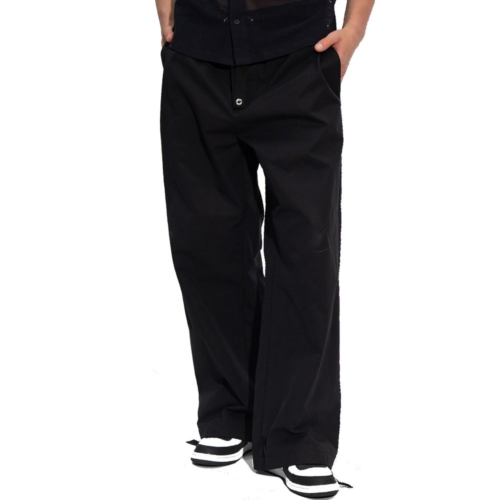 Versace Black Cotton Casual Pants Versace