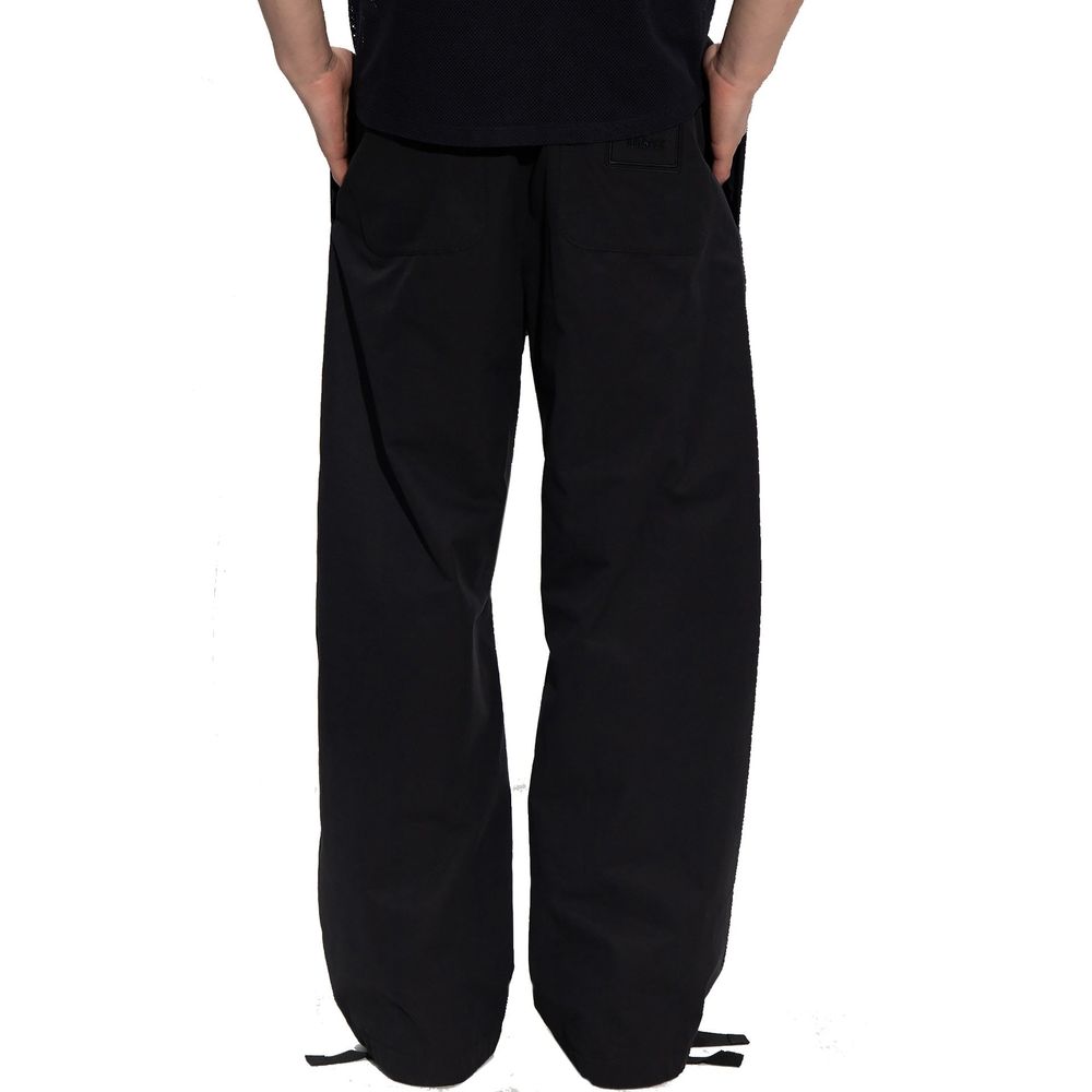 Versace Black Cotton Casual Pants Versace