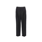 Saint Laurent black cashmere casual pants displayed flat, showing smooth fabric and tailored fit.