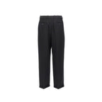 Saint Laurent black cashmere casual pants, soft and stylish, shown on a model with a relaxed fit and tailored design.