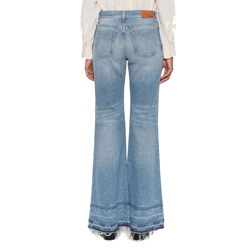 Chloé Blue Cotton Bootcut Jeans Chloé