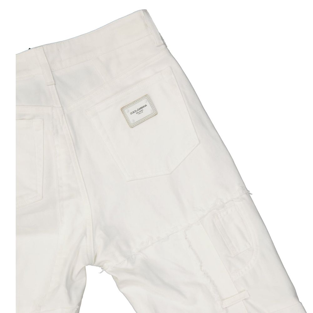 Dolce & Gabbana White Cotton Straight-Leg Jeans Dolce & Gabbana