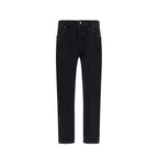 Saint Laurent Black Cotton Straight-Leg Jeans