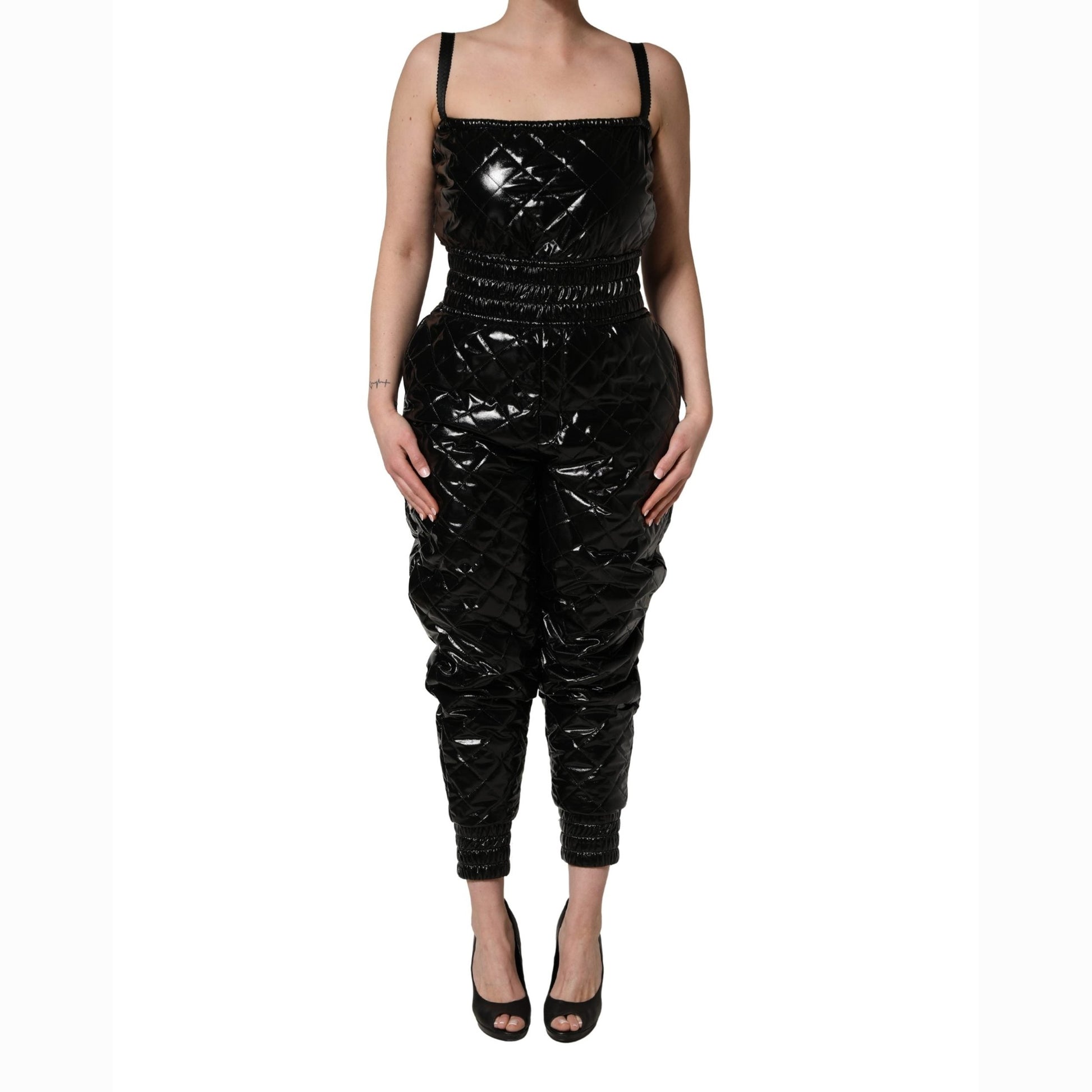 Dolce & Gabbana Black Sleeveless Romper Jumpsuit Dress