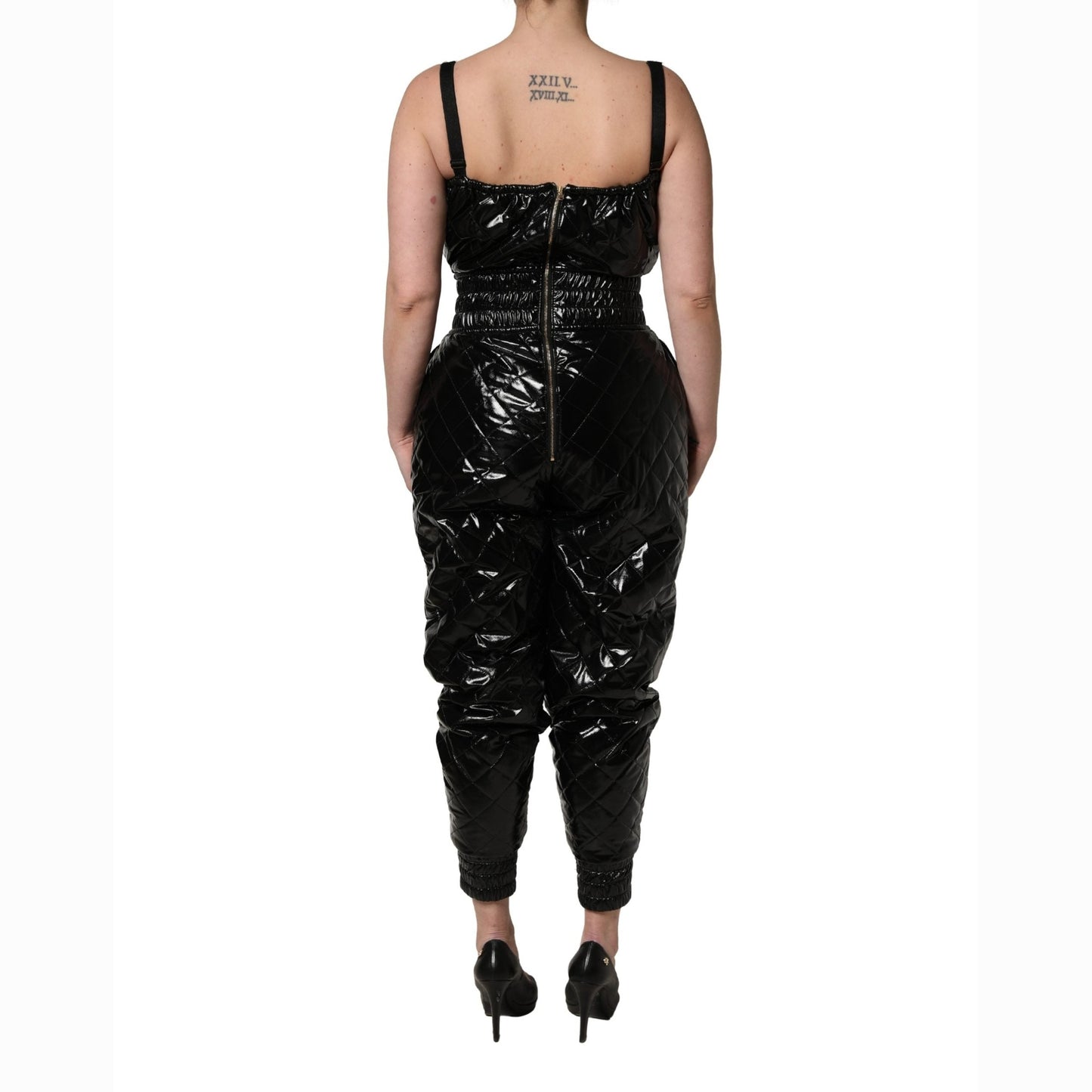 Dolce & Gabbana Black Sleeveless Romper Jumpsuit Dress