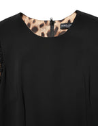 Dolce & Gabbana Black Viscose Lace Long Sleeves Mini Dress - Eljoys Fashion 