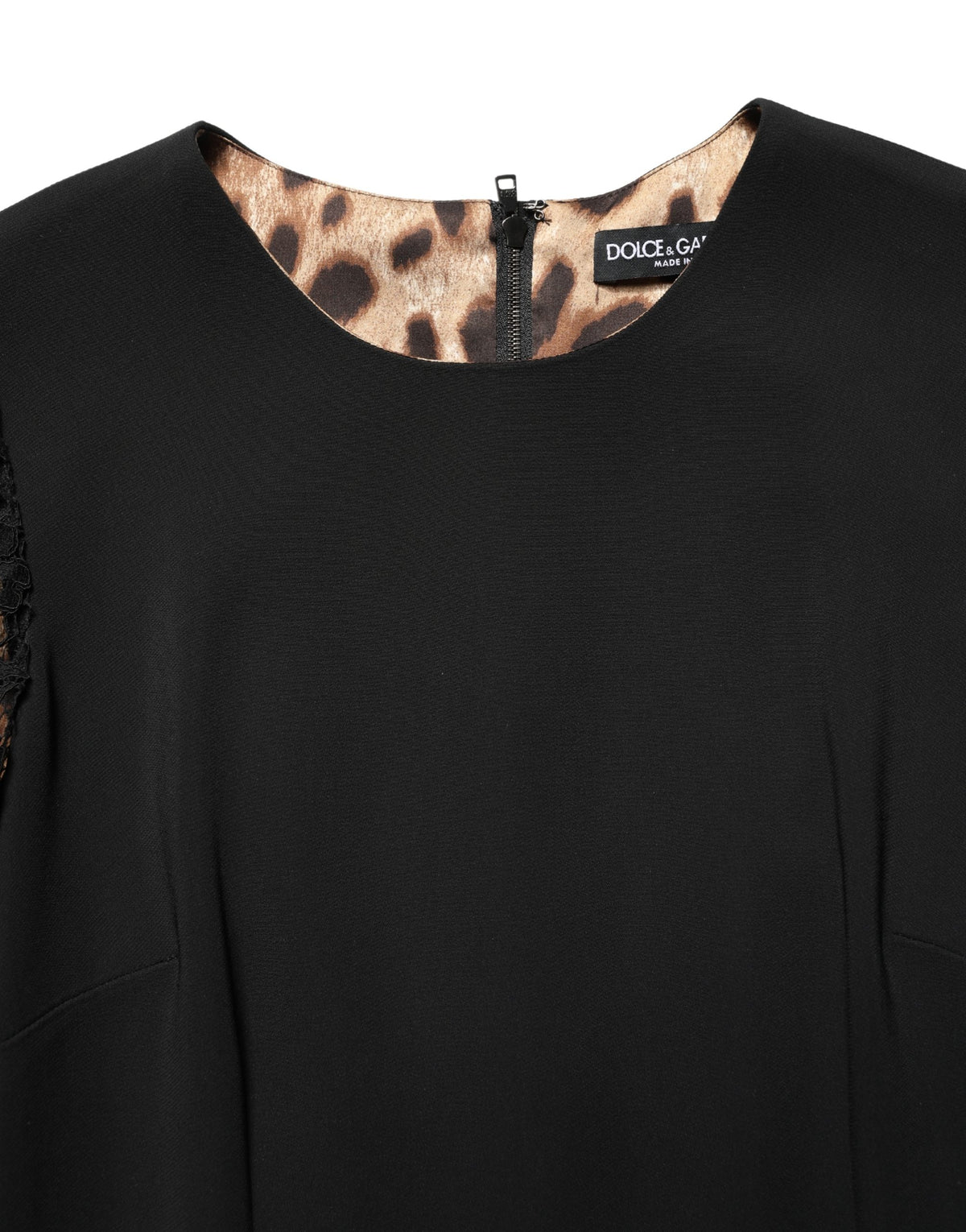 Dolce & Gabbana Black Viscose Lace Long Sleeves Mini Dress - Eljoys Fashion 