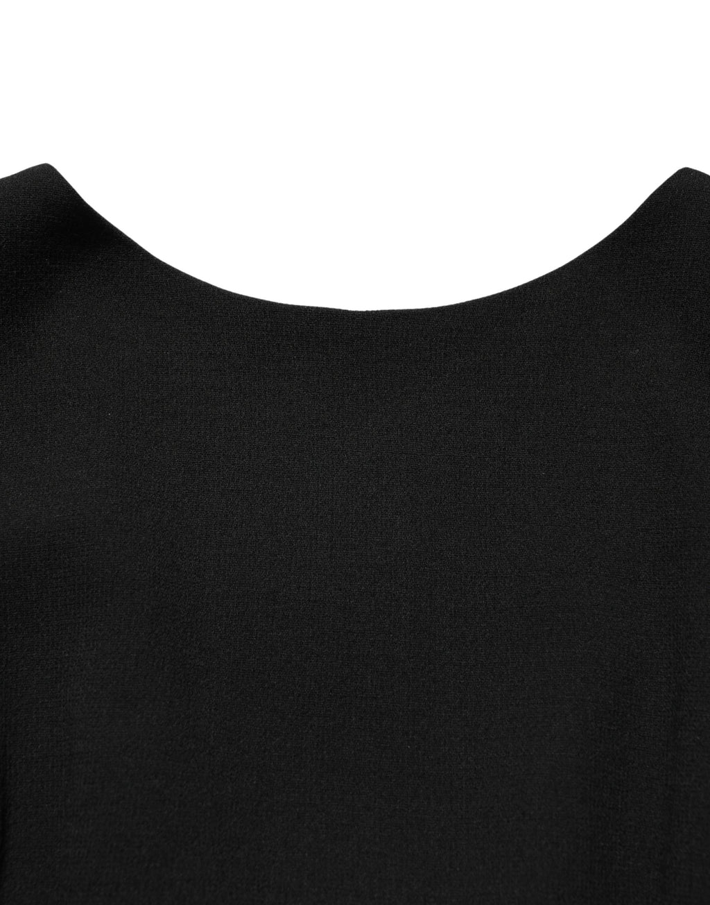 Dolce & Gabbana Black Wool Crepe Long Sleeves Midi Dress - Eljoys Fashion 