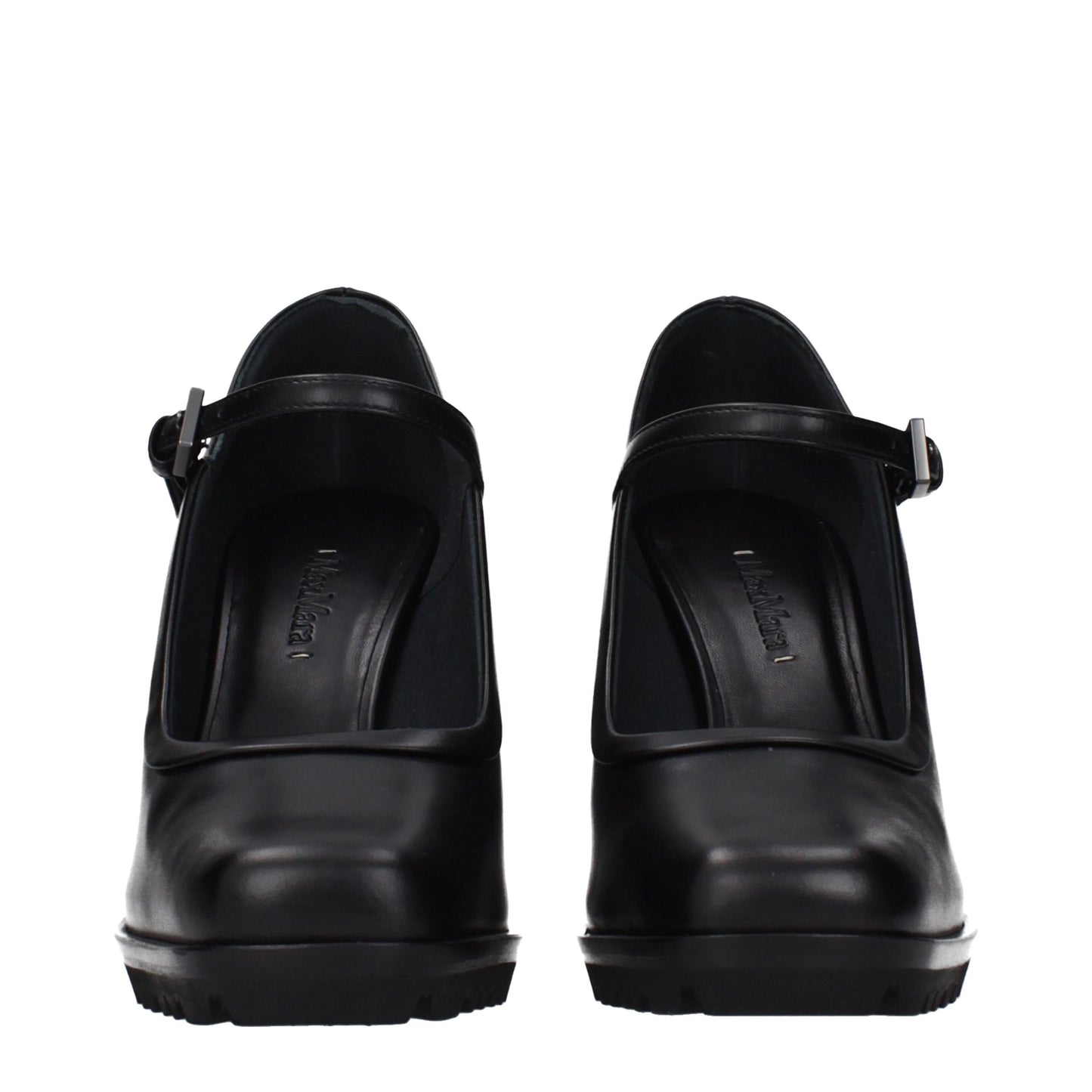 Max Mara Black Leather High Heel Pumps Max Mara