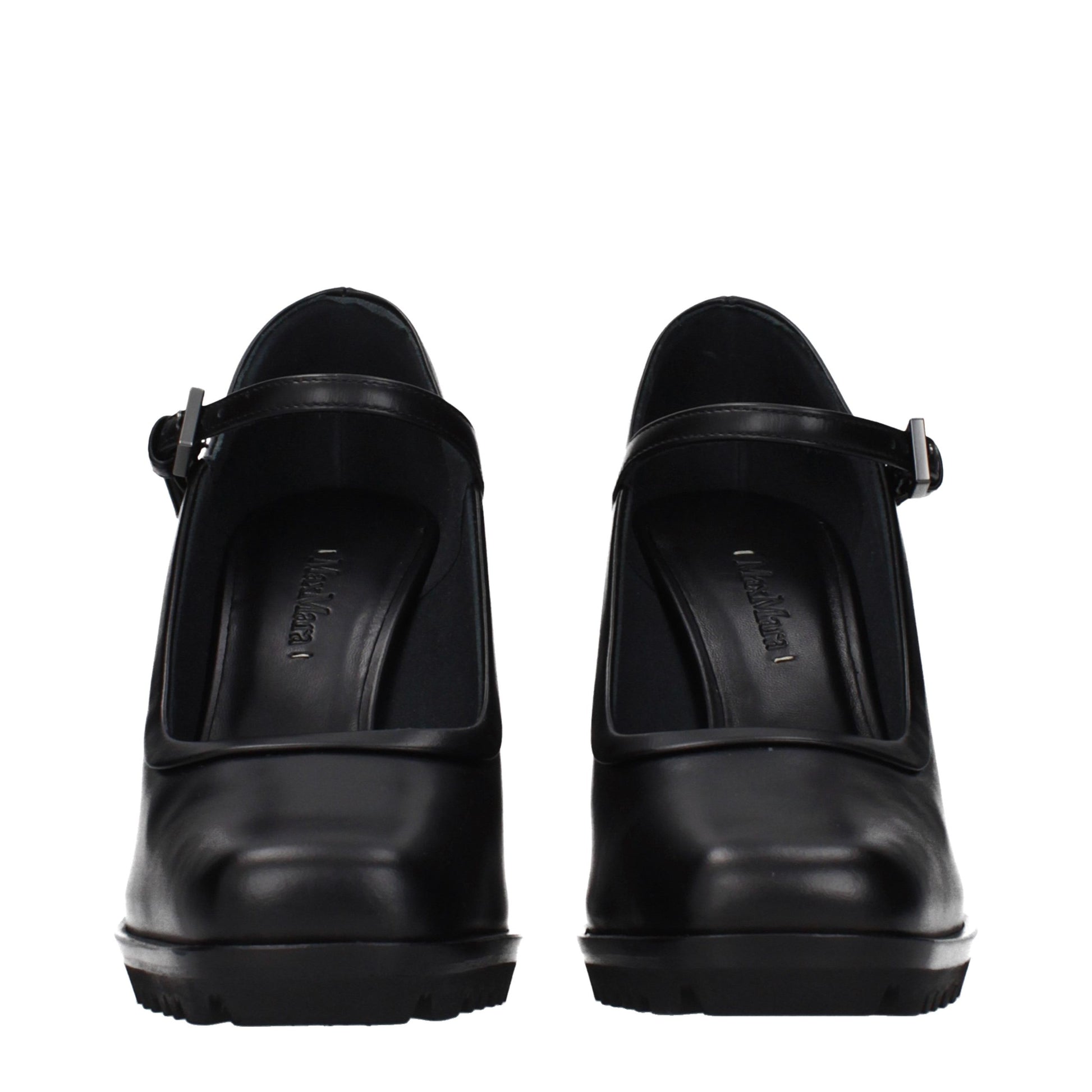 Max Mara Black Leather High Heel Pumps Max Mara
