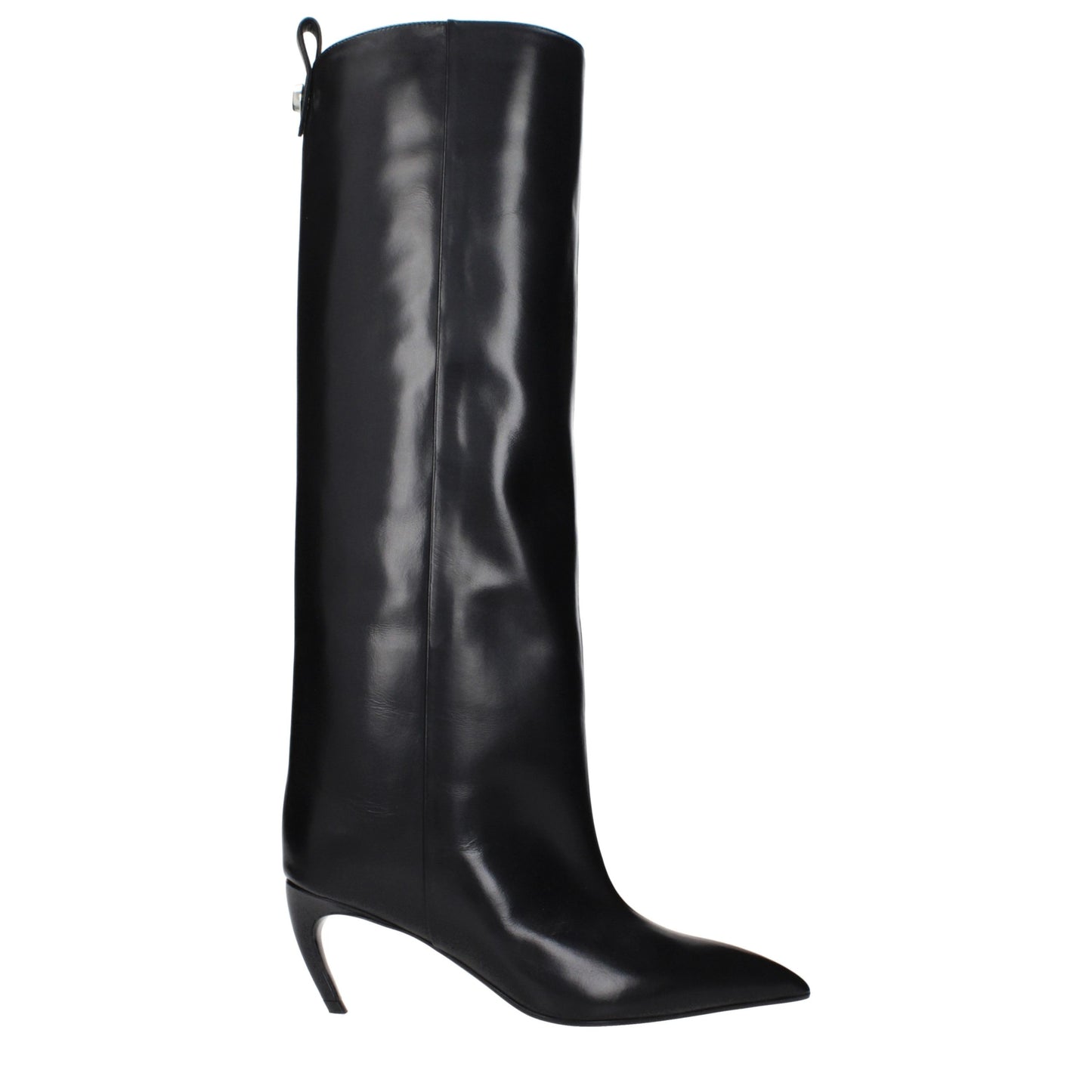 The Attico Black Leather High Heel Boots The Attico