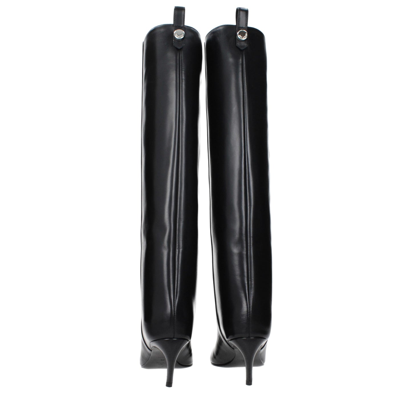 The Attico Black Leather High Heel Boots The Attico