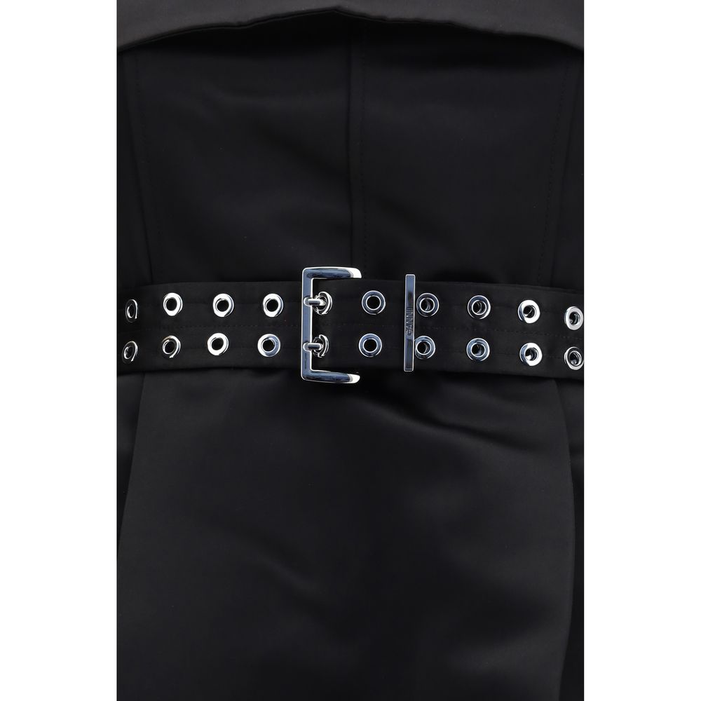Ganni Black Polyester Casual Dress Ganni