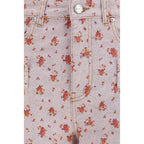 Ganni Multicolor Cotton Cropped Pants