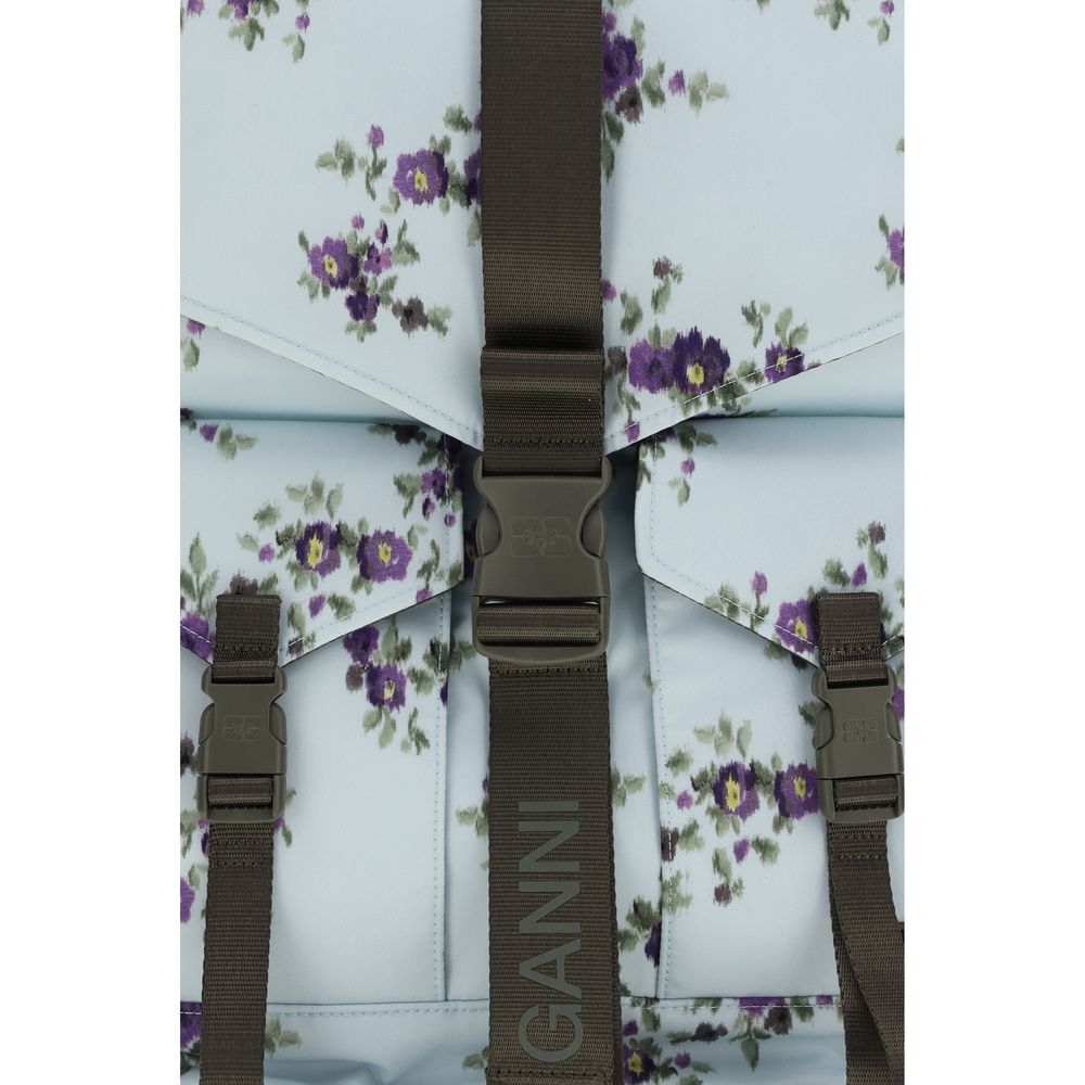 Ganni Blue Polyester Backpack Ganni