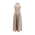Brunello Cucinelli Beige Linen Casual Dress Brunello Cucinelli