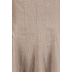 Brunello Cucinelli Beige Linen Casual Dress Brunello Cucinelli
