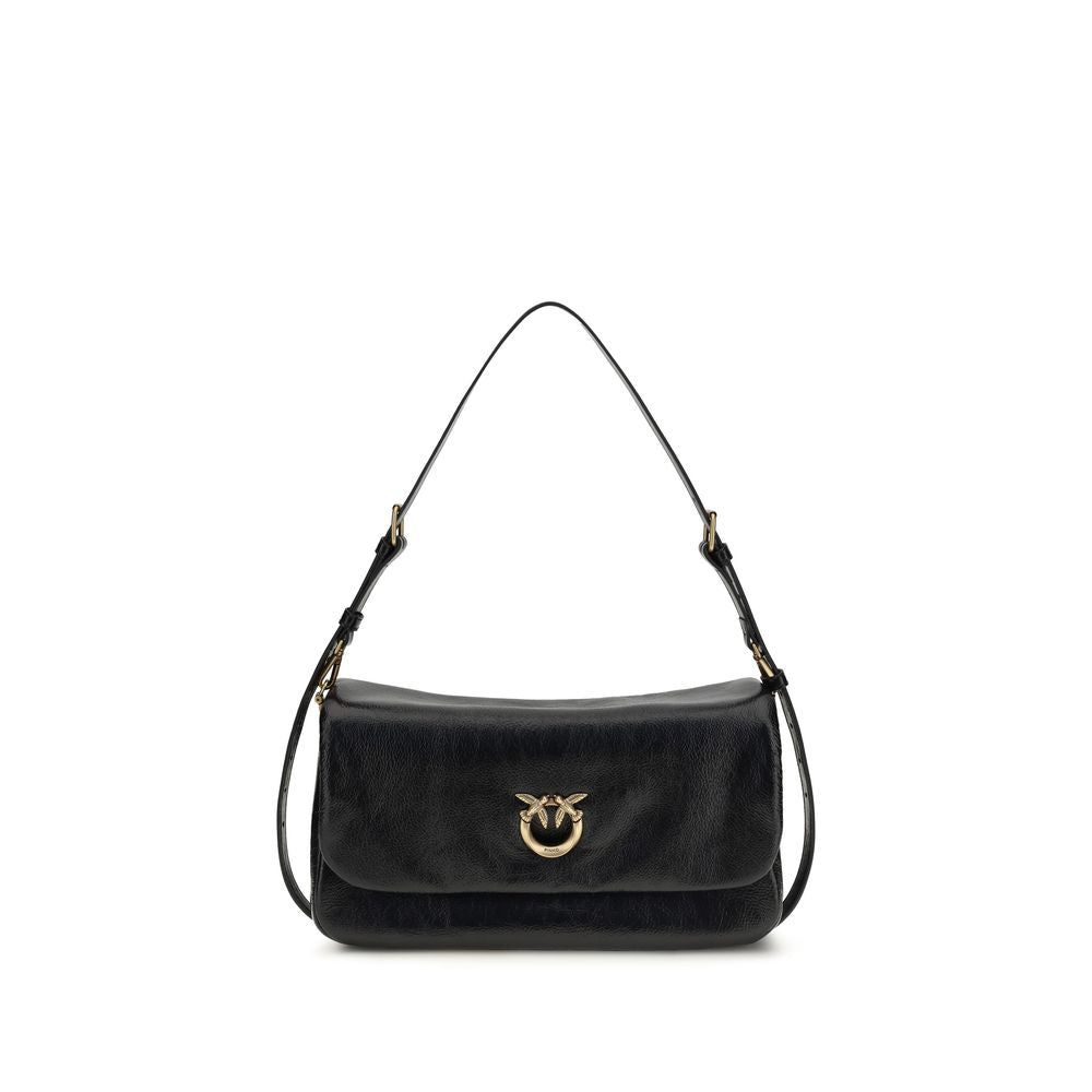 PINKO Black Calf Leather Bos Taurus Shoulder Bag PINKO