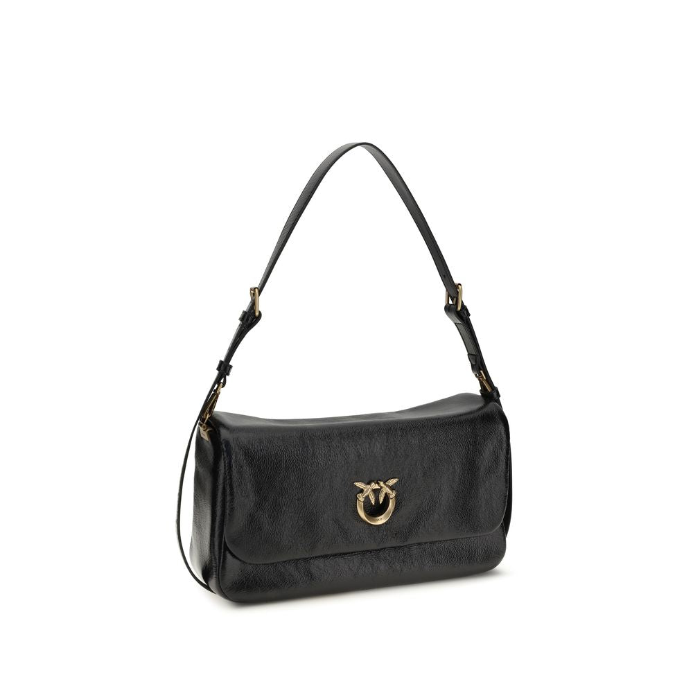 PINKO Black Calf Leather Bos Taurus Shoulder Bag PINKO