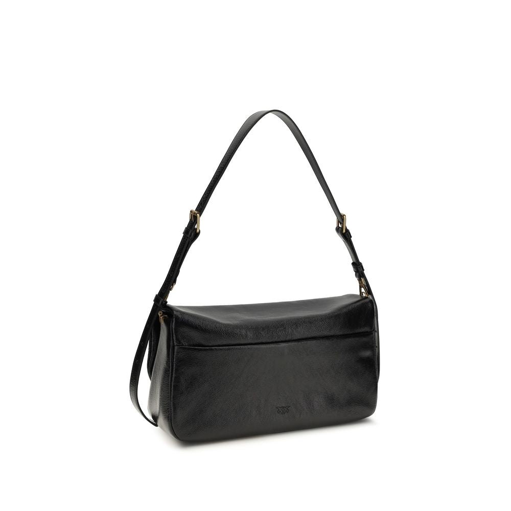 PINKO Black Calf Leather Bos Taurus Shoulder Bag PINKO