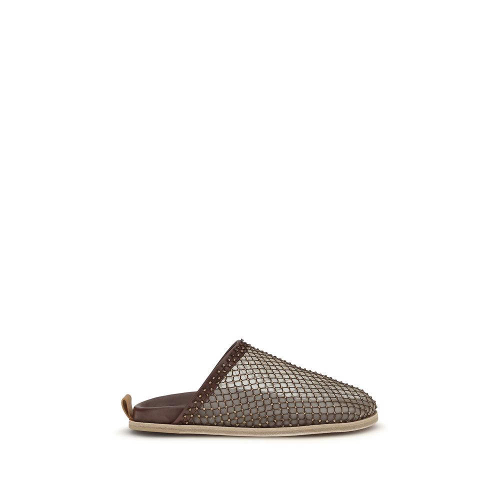 Forte_Forte Brown Calf Leather Bos Taurus Mules Forte_Forte
