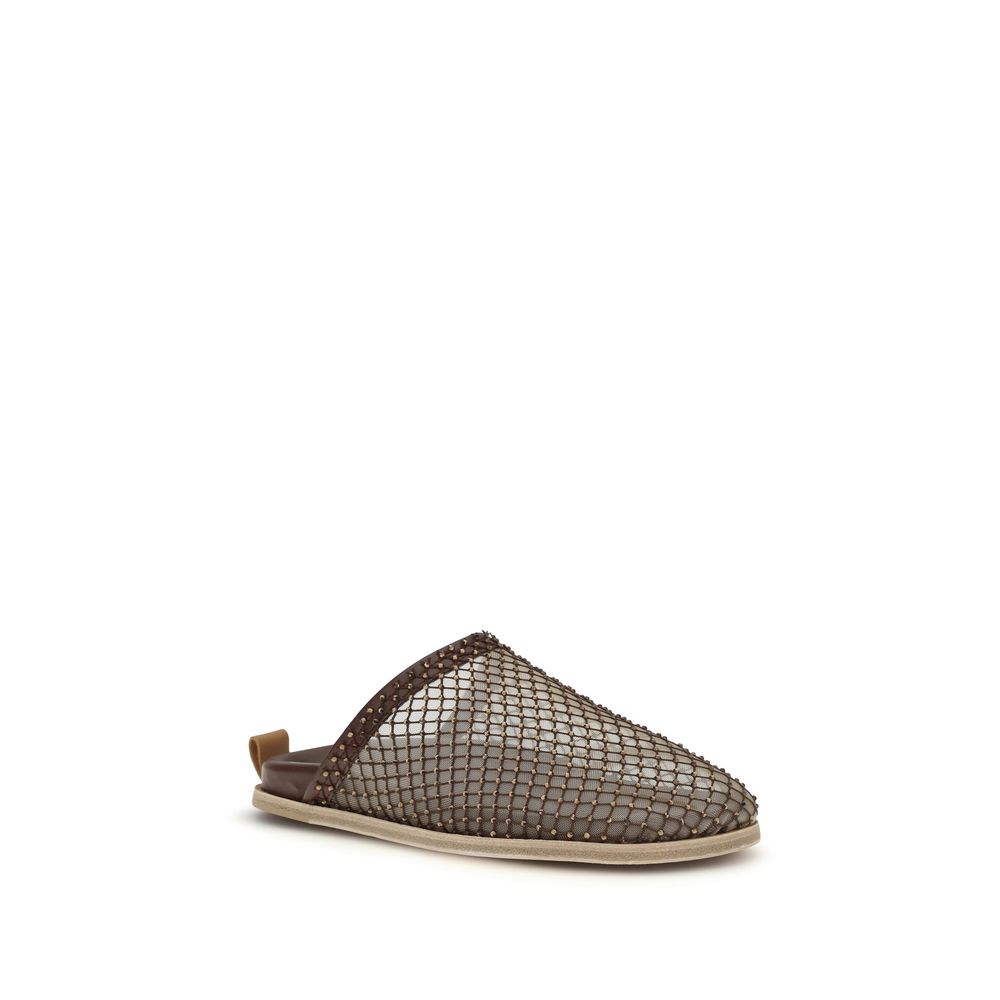Forte_Forte Brown Calf Leather Bos Taurus Mules Forte_Forte