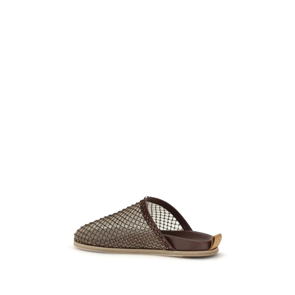 Forte_Forte Brown Calf Leather Bos Taurus Mules Forte_Forte
