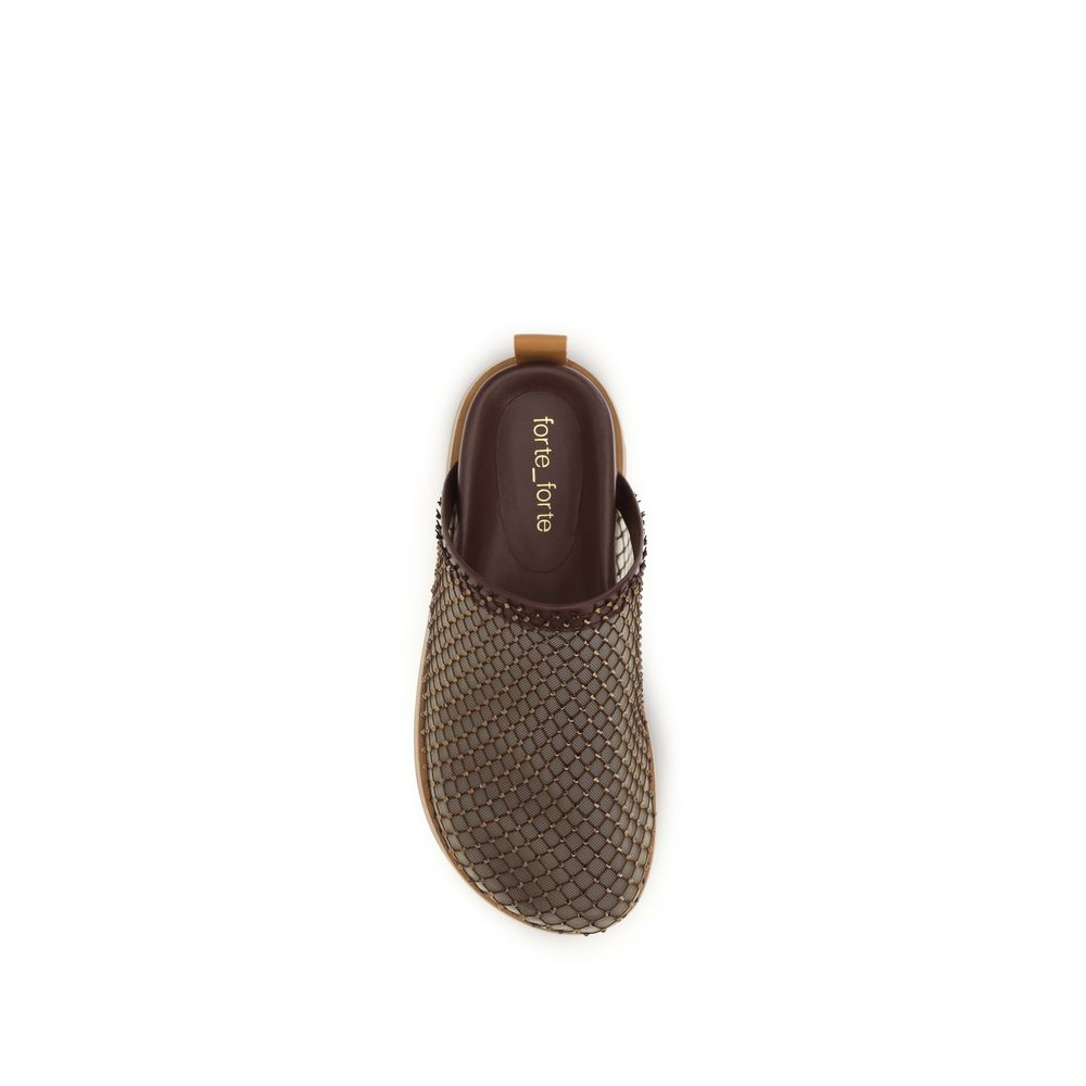 Forte_Forte Brown Calf Leather Bos Taurus Mules Forte_Forte