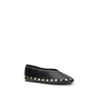 Ganni Black Polyurethane Ballet Flats Ganni