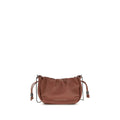 Brunello Cucinelli Brown Calf Leather Bos Taurus Shoulder Bag Brunello Cucinelli